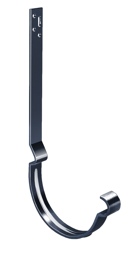 Крюк для желоба длинный (полоса) Гранд Лайн, цвет RAL 7024, мокрый асфальт, 125*340 мм
