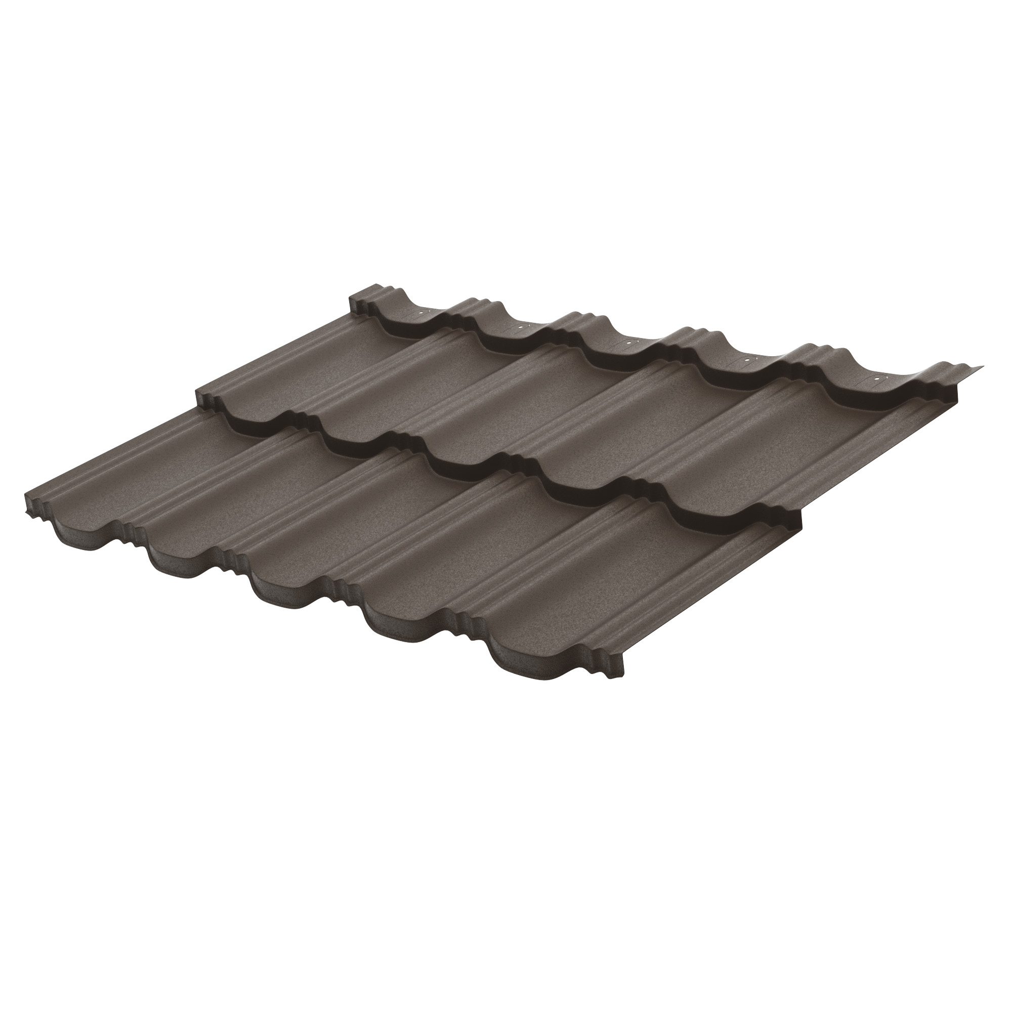 Металлочерепица Гётеборг Rooftop Бархат Темно-коричневый матовый RAL 8019 Matt 1205х765мм