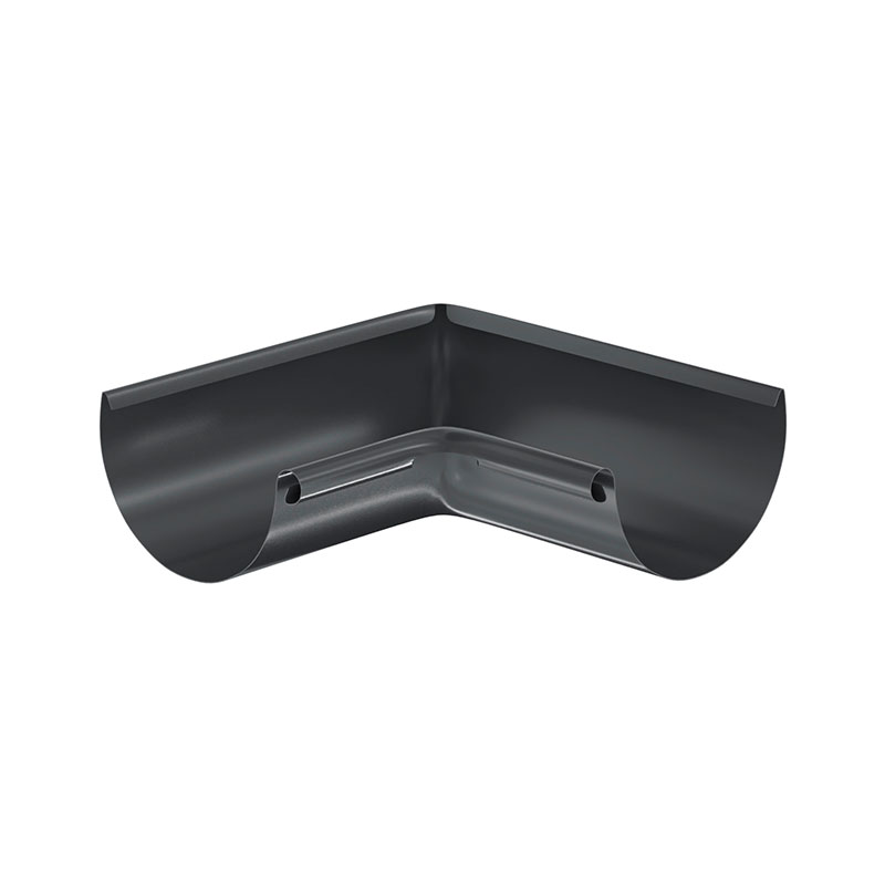 Угол желоба внутренний 90 гр.  Aquasystem (Аквасистем) PU RAL 7024 (Серый) 100/150