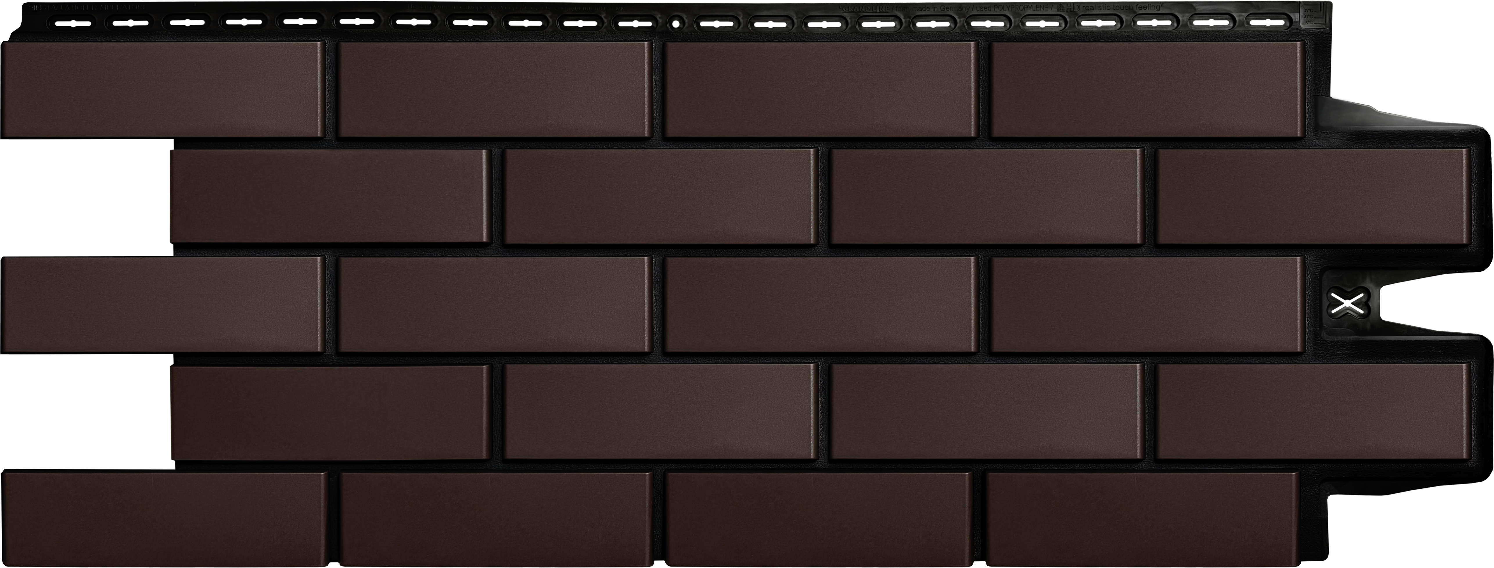 Фасадная панель Grand Line Design Клинкерный Кирпич 0,995х0,39 Шоколадный со швом RAL 9005
