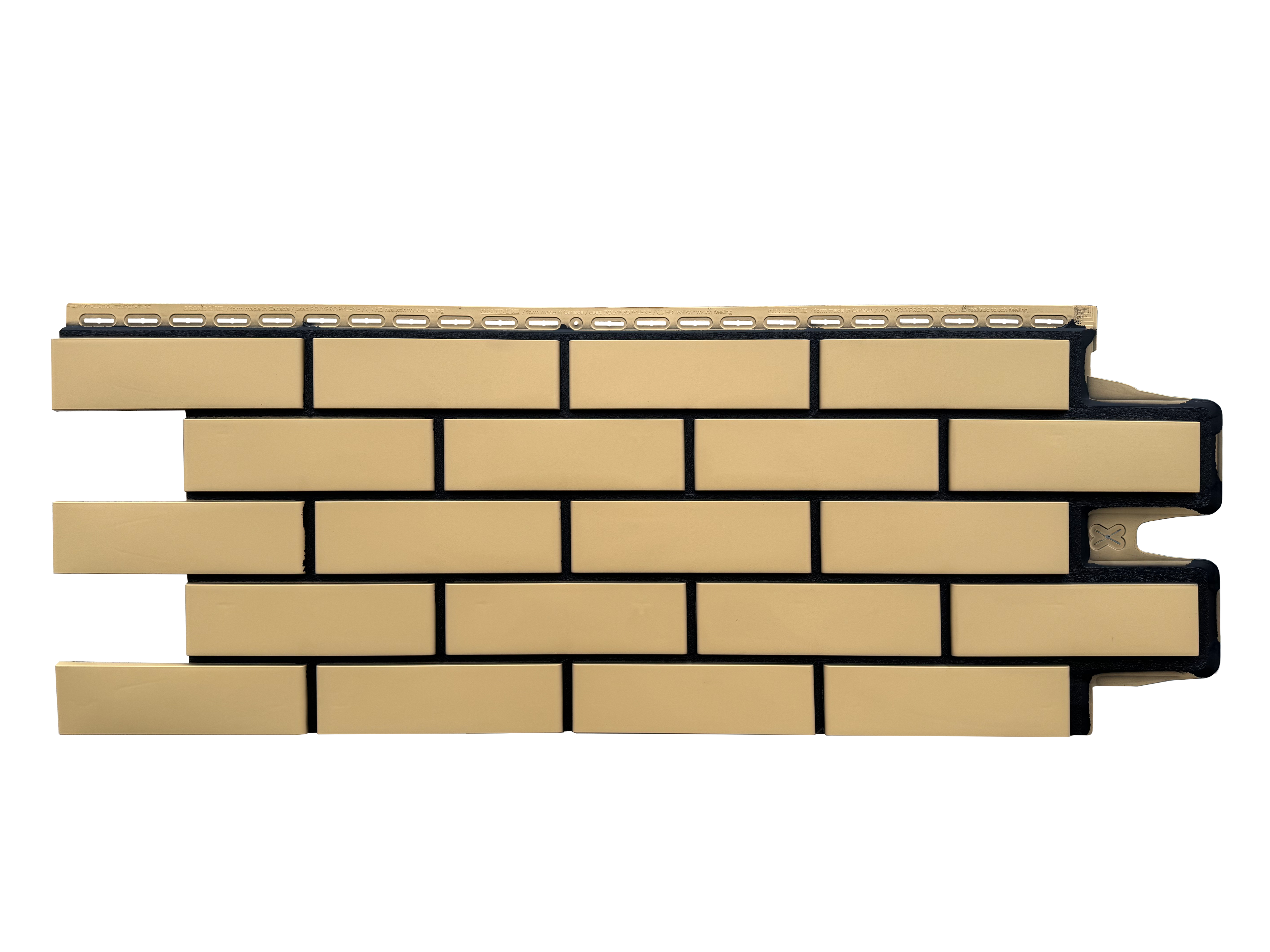 Фасадная панель Grand Line Design Клинкерный Кирпич 0,995х0,39 Песочный со швом RAL 9005