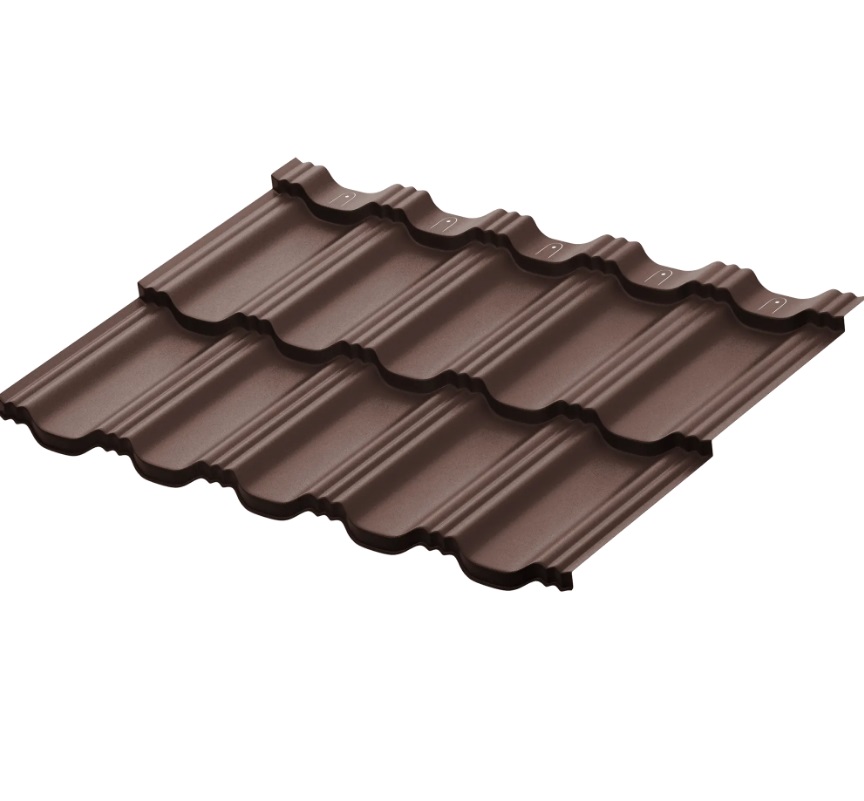 Металлочерепица Гётеборг Rooftop Бархат Коричневый матовый RAL 8017 Matt 1м2