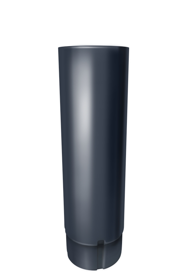 Труба водосточная металлическая Гранд Лайн, соединительная 1 м, 90 мм, цвет RAL 7024, мокрый асфальт
